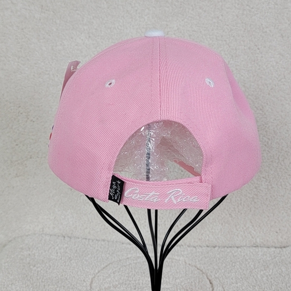 Costa Rica Pink Embroidered Patriotic Ball Cap By Mega Sport NEW - Picture 6 of 11